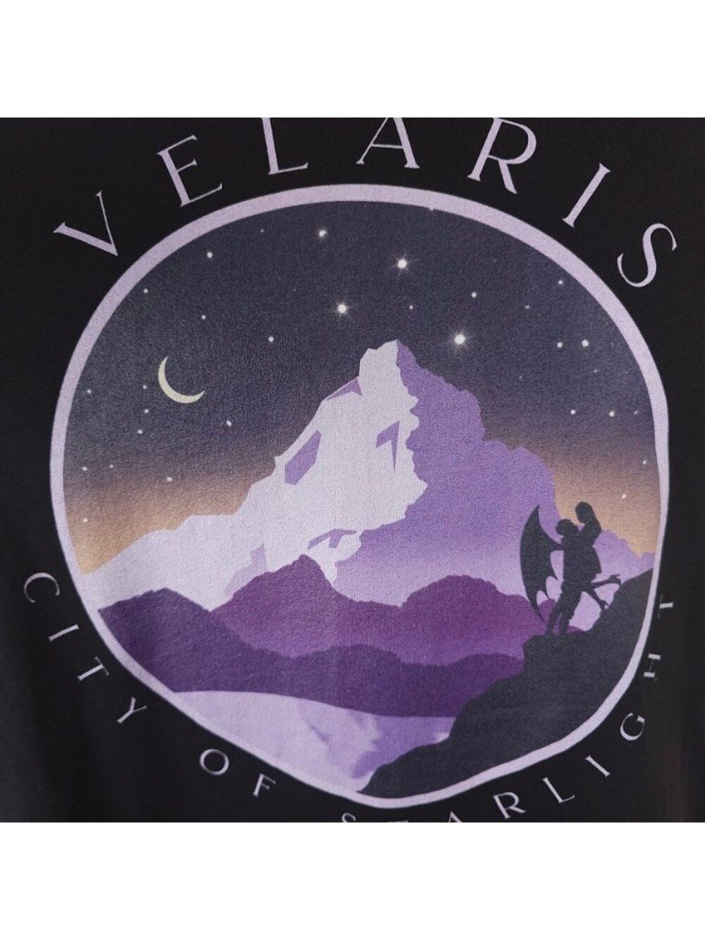 Velaris T Shirt Mens Size Medium Black City Of Starlight Acotar Book Series View 3